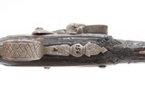 PAIR of ENGRAVED & SILVER INLAID Antique Ornate CAUCASIAN Flintlock Pistols OTTOMAN Early 18th Century DRAGOON Horse Pistols - Image 15 of 25