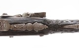 PAIR of ENGRAVED & SILVER INLAID Antique Ornate CAUCASIAN Flintlock Pistols OTTOMAN Early 18th Century DRAGOON Horse Pistols - Image 5 of 25