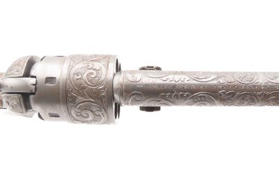 1863 mfr. ENGRAVED Antique CIVIL WAR Antique COLT M1860 .44 Percussion ARMY ENGRAVER RACHEL WELLS w/ SHOULDER STOCK - Image 5 of 25