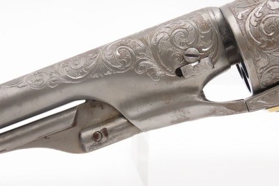 1863 mfr. ENGRAVED Antique CIVIL WAR Antique COLT M1860 .44 Percussion ARMY ENGRAVER RACHEL WELLS w/ SHOULDER STOCK - Image 19 of 25