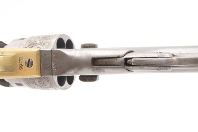 1863 mfr. ENGRAVED Antique CIVIL WAR Antique COLT M1860 .44 Percussion ARMY ENGRAVER RACHEL WELLS w/ SHOULDER STOCK - Image 12 of 25