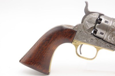 1863 mfr. ENGRAVED Antique CIVIL WAR Antique COLT M1860 .44 Percussion ARMY ENGRAVER RACHEL WELLS w/ SHOULDER STOCK - Image 9 of 25