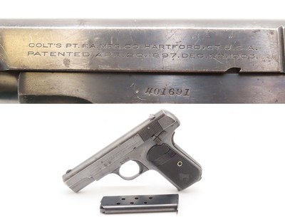 Post-World War I COLT M1903 POCKET HAMMERLESS .32 ACP Semi-Auto C&R Pistol 1922 mfr. Self Defense POCKET Pistol w/EXTRA MAG