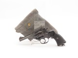 British WEBLEY Mark IV .38/200 DOUBLE ACTION Revolver C&R w/1940 HOLSTER1951-53 mfr. Post-WORLD WAR II Top Break Revolver - 3 of 25
