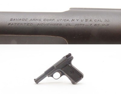 SAVAGE M1907 7.65mm (.32 ACP) Exposed Hammer SELF DEFENSE Pocket Pistol C&R Semi-Automatic CONCEAL & CARRY Gun Made Circa 1910