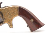 Engraved NEW YORK EAGLE ARMS 1860s PLANTS Front Loading Cup Primed Revolver Antique CIVIL WAR ERA .30 Cal. Spur Trigger Sidearm - 2 of 19