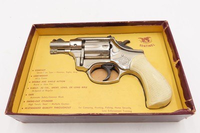 1960s 9-SHOT HIGH STANDARD R103 Sentinel .22 S, L, LR Revolver NICKEL C&R With Original Matching Box! - Image 3 of 20