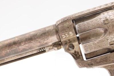 1905 ENGRAVED, SILVER PLATED COLT Bisley SAA .32-20 WCF Revolver C&R CARVED EAGLE & SNAKE IVORY GRIPS - Image 11 of 25