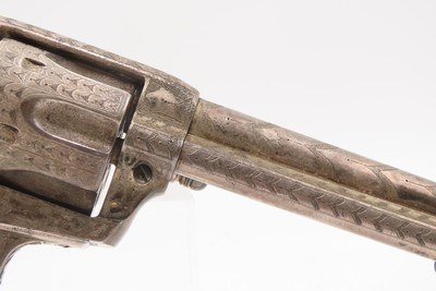 1905 ENGRAVED, SILVER PLATED COLT Bisley SAA .32-20 WCF Revolver C&R CARVED EAGLE & SNAKE IVORY GRIPS - Image 8 of 25