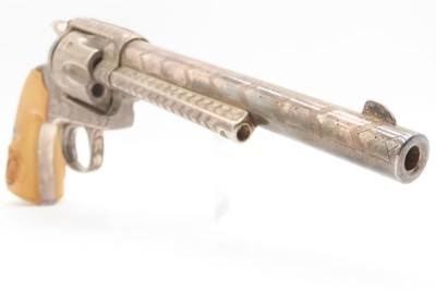1905 ENGRAVED, SILVER PLATED COLT Bisley SAA .32-20 WCF Revolver C&R CARVED EAGLE & SNAKE IVORY GRIPS - Image 21 of 25