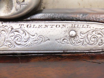 BANK NOTE ENGRAVED English GLENTON Antique SILVER INLAID Percussion PistolBritish SELF DEFENSE Pistol Made Circa 1840 - Image 6 of 18
