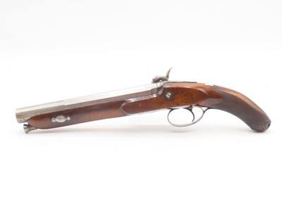BANK NOTE ENGRAVED English GLENTON Antique SILVER INLAID Percussion PistolBritish SELF DEFENSE Pistol Made Circa 1840 - Image 15 of 18