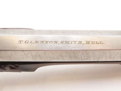 BANK NOTE ENGRAVED English GLENTON Antique SILVER INLAID Percussion PistolBritish SELF DEFENSE Pistol Made Circa 1840 - Image 10 of 18