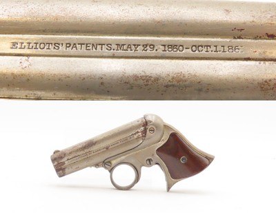 Civil War Era REMINGTON-ELLIOT Antique RING TRIGGER .32 RF PEPPERBOX Pistol 4-Shot RIVERBOAT GAMBLER’S Derringer Pistol - Image 1 of 18