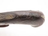 PAIR of SILVER WIRE INLAID British KNIGHT Antique Boxlock FLINTLOCK Pistols MATCHING BRACE of ENGRAVED SELF DEFENSE Pocket Guns - 24 of 25