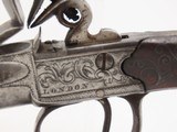 PAIR of SILVER WIRE INLAID British KNIGHT Antique Boxlock FLINTLOCK Pistols MATCHING BRACE of ENGRAVED SELF DEFENSE Pocket Guns - 2 of 25