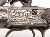 PAIR of SILVER WIRE INLAID British KNIGHT Antique Boxlock FLINTLOCK Pistols MATCHING BRACE of ENGRAVED SELF DEFENSE Pocket Guns - 12 of 25