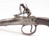 PAIR of SILVER WIRE INLAID British KNIGHT Antique Boxlock FLINTLOCK Pistols MATCHING BRACE of ENGRAVED SELF DEFENSE Pocket Guns - 18 of 25