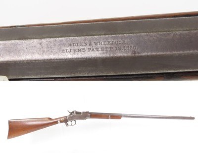 CIVIL WAR Era Antique ALLEN & WHEELOCK .42 RF DROP BREECH Single Shot Rifle SCARCE; 1 of less than 2,000 FALLING BLOCK Rifles - Image 1 of 23