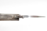 English ENGRAVED Antique BLANCH DOUBLEBARREL Percussion Pistol SNAP BAYONET With Custom Fitted Wooden Case - Image 8 of 17