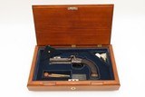 English ENGRAVED Antique BLANCH DOUBLEBARREL Percussion Pistol SNAP BAYONET With Custom Fitted Wooden Case - Image 2 of 17