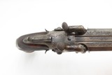 English ENGRAVED Antique BLANCH DOUBLEBARREL Percussion Pistol SNAP BAYONET With Custom Fitted Wooden Case - Image 9 of 17