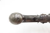 English ENGRAVED Antique BLANCH DOUBLEBARREL Percussion Pistol SNAP BAYONET With Custom Fitted Wooden Case - Image 7 of 17