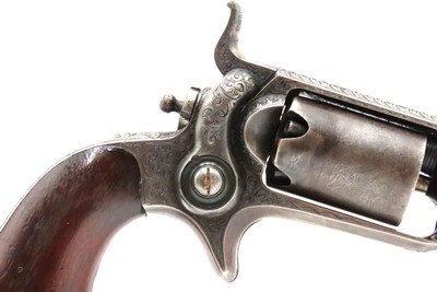 GUSTAVE YOUNG ENGRAVED Antique COLT 1855 ROOT Sidehammer Revolver CASEDPERCUSSION .28 Caliber Revolver w/ACCESSORIES - Image 8 of 20
