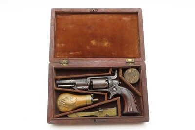 GUSTAVE YOUNG ENGRAVED Antique COLT 1855 ROOT Sidehammer Revolver CASEDPERCUSSION .28 Caliber Revolver w/ACCESSORIES - Image 15 of 20