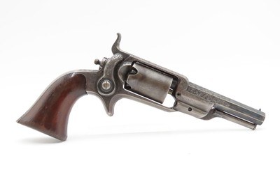 GUSTAVE YOUNG ENGRAVED Antique COLT 1855 ROOT Sidehammer Revolver CASEDPERCUSSION .28 Caliber Revolver w/ACCESSORIES - Image 7 of 20