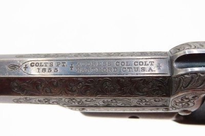 GUSTAVE YOUNG ENGRAVED Antique COLT 1855 ROOT Sidehammer Revolver CASEDPERCUSSION .28 Caliber Revolver w/ACCESSORIES - Image 14 of 20