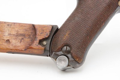 WORLD WAR I Dated DWM Imperial German LUGER P.08 Pistol C&R SHOULDER STOCK1914 “GREAT WAR” Dated SEMI-AUTO Military Sidearm - Image 12 of 23