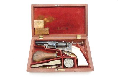 Pre-CIVIL WAR Antique COLT 1849 Percussion POCKET Revolver CASED & ENGRAVED WILD WEST|FRONTIER SIX-SHOOTER With ACCESSORIES - Image 2 of 18