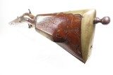 GERMANIC Antique Mid-1800s Percussion JAEGER Hunting/Sporting TARGET RifleFULL STOCK Rifle w/BRASS FURNITURE & CARVED STOCK - 25 of 25