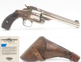 RARE, LETTERED AUSTRALIAN COLONIAL POLICE S&W No. 3 in .44 RUSSIAN Antique1 OF 30 6 1/2” Single Action .44 S&W RUSSIAN w/HOLSTER - Image 1 of 23