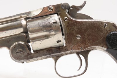RARE, LETTERED AUSTRALIAN COLONIAL POLICE S&W No. 3 in .44 RUSSIAN Antique1 OF 30 6 1/2” Single Action .44 S&W RUSSIAN w/HOLSTER - Image 9 of 23