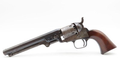 EARLY 3-DIGIT Antique LONDON MANUFACTORY COLT 1849 POCKET Revolver .31Cased with Inscription, Made c1853 - Image 8 of 25