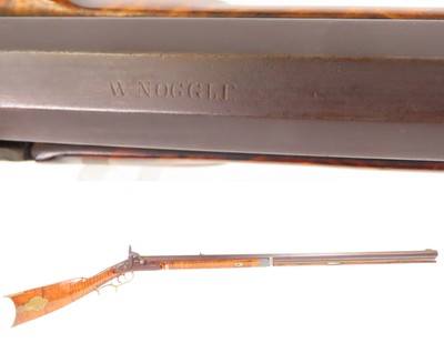 CIVIL WAR Era Antique W. NOGGLE Half Stock Perc. HOMESTEAD/HUNTING RifleMID-1800s GAME GETTING .31 Caliber Longarm - Image 1 of 23