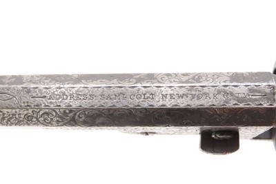 ENGRAVED Antique CIVIL WAR COLT M1851 NAVY .36 Perc. Revolver GUNFIGHTERManufactured in 1855 Used in WESTWARD EXPANSION - Image 18 of 25