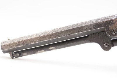 ENGRAVED Antique CIVIL WAR COLT M1851 NAVY .36 Perc. Revolver GUNFIGHTERManufactured in 1855 Used in WESTWARD EXPANSION - Image 20 of 25
