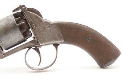 CASED & ENGRAVED British BARNES & CO. Double Action PERCUSSION RevolverSix-Shot SELF DEFENSE Pocket Pistol w/ACCESSORIES - Image 3 of 17
