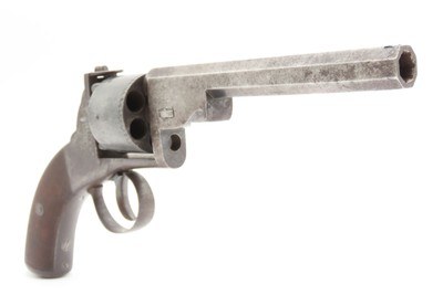 CASED & ENGRAVED British BARNES & CO. Double Action PERCUSSION RevolverSix-Shot SELF DEFENSE Pocket Pistol w/ACCESSORIES - Image 4 of 17