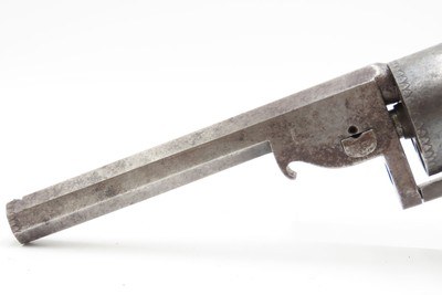 CASED & ENGRAVED British BARNES & CO. Double Action PERCUSSION RevolverSix-Shot SELF DEFENSE Pocket Pistol w/ACCESSORIES - Image 2 of 17