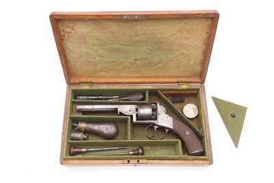 CASED & ENGRAVED British BARNES & CO. Double Action PERCUSSION RevolverSix-Shot SELF DEFENSE Pocket Pistol w/ACCESSORIES - Image 8 of 17