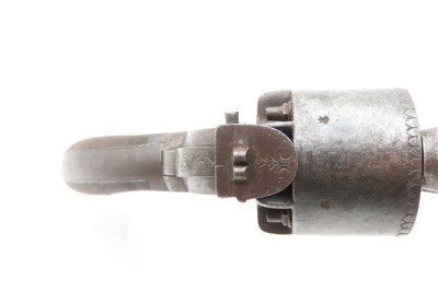 CASED & ENGRAVED British BARNES & CO. Double Action PERCUSSION RevolverSix-Shot SELF DEFENSE Pocket Pistol w/ACCESSORIES - Image 10 of 17