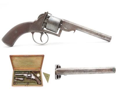 CASED & ENGRAVED British BARNES & CO. Double Action PERCUSSION RevolverSix-Shot SELF DEFENSE Pocket Pistol w/ACCESSORIES - Image 1 of 17