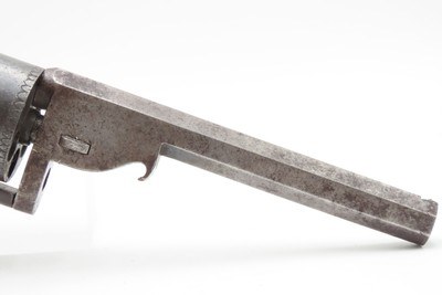 CASED & ENGRAVED British BARNES & CO. Double Action PERCUSSION RevolverSix-Shot SELF DEFENSE Pocket Pistol w/ACCESSORIES - Image 7 of 17