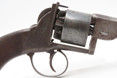 CASED & ENGRAVED British BARNES & CO. Double Action PERCUSSION RevolverSix-Shot SELF DEFENSE Pocket Pistol w/ACCESSORIES - Image 17 of 17