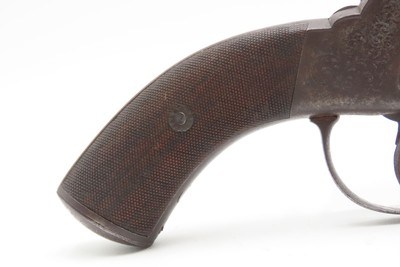CASED & ENGRAVED British BARNES & CO. Double Action PERCUSSION RevolverSix-Shot SELF DEFENSE Pocket Pistol w/ACCESSORIES - Image 6 of 17