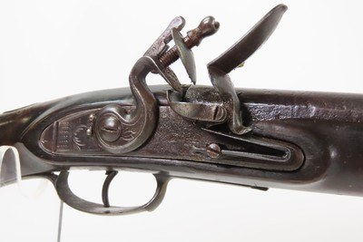 1780-90s FLORAL ENGRAVING Flintlock OFFICER’S FUSIL Military Pattern Musket Large Bore w/SILVER THUMB PLATE & BAYONET LUG - Image 8 of 25
